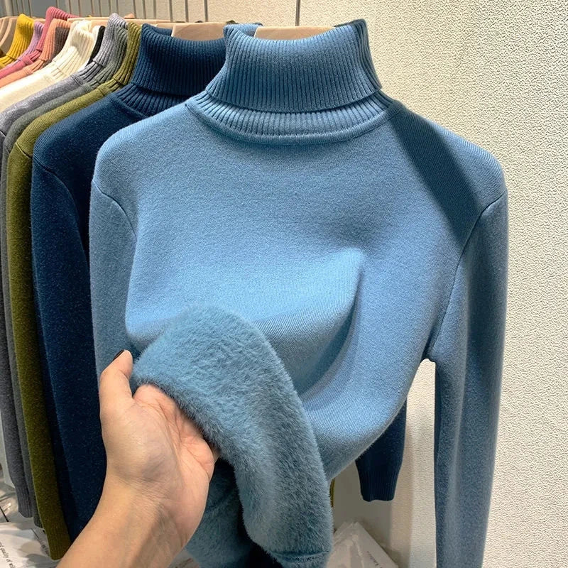 FleeceVogue - Fleece tröja med turtleneck